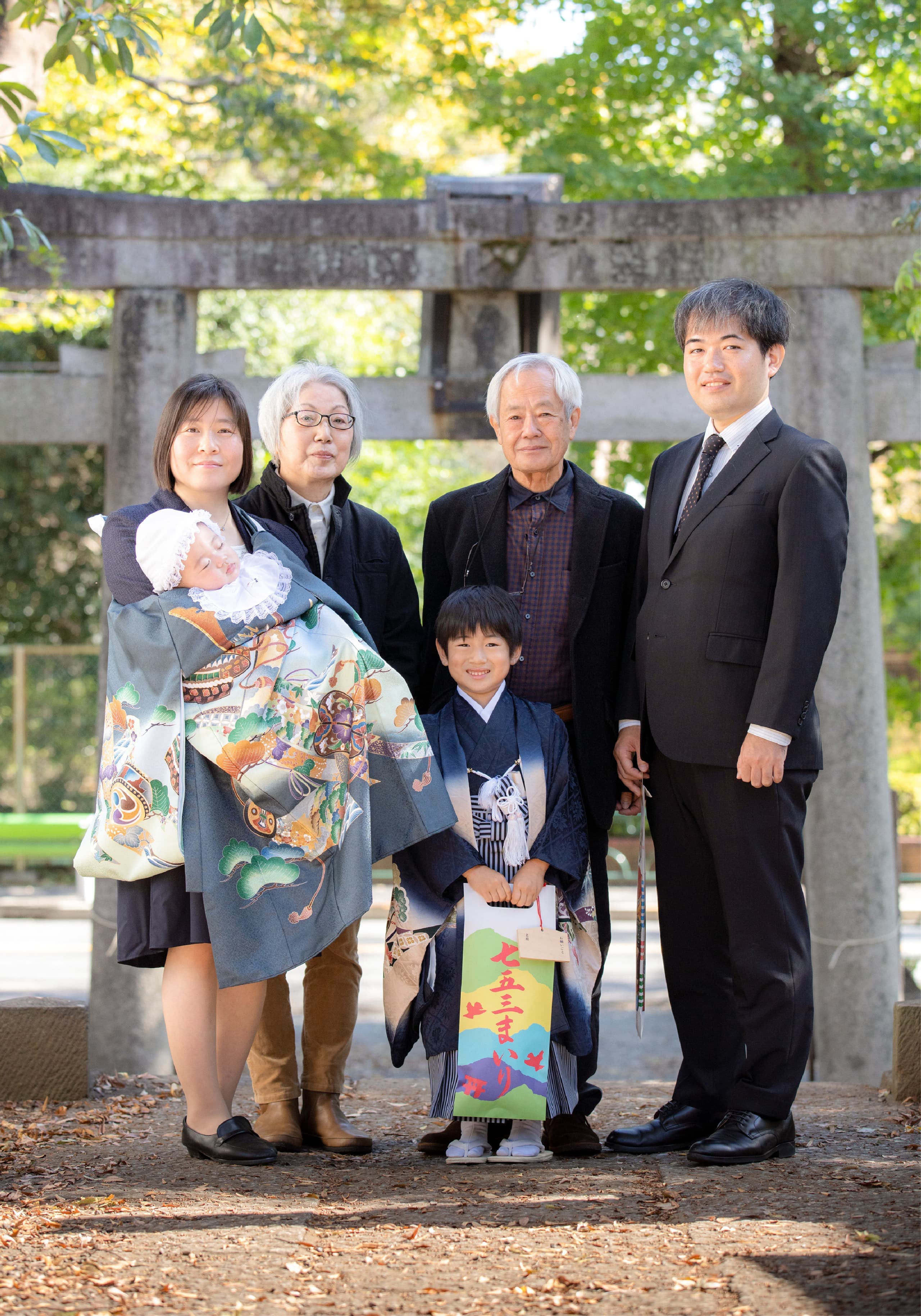 お宮参り　出張撮影　家族写真