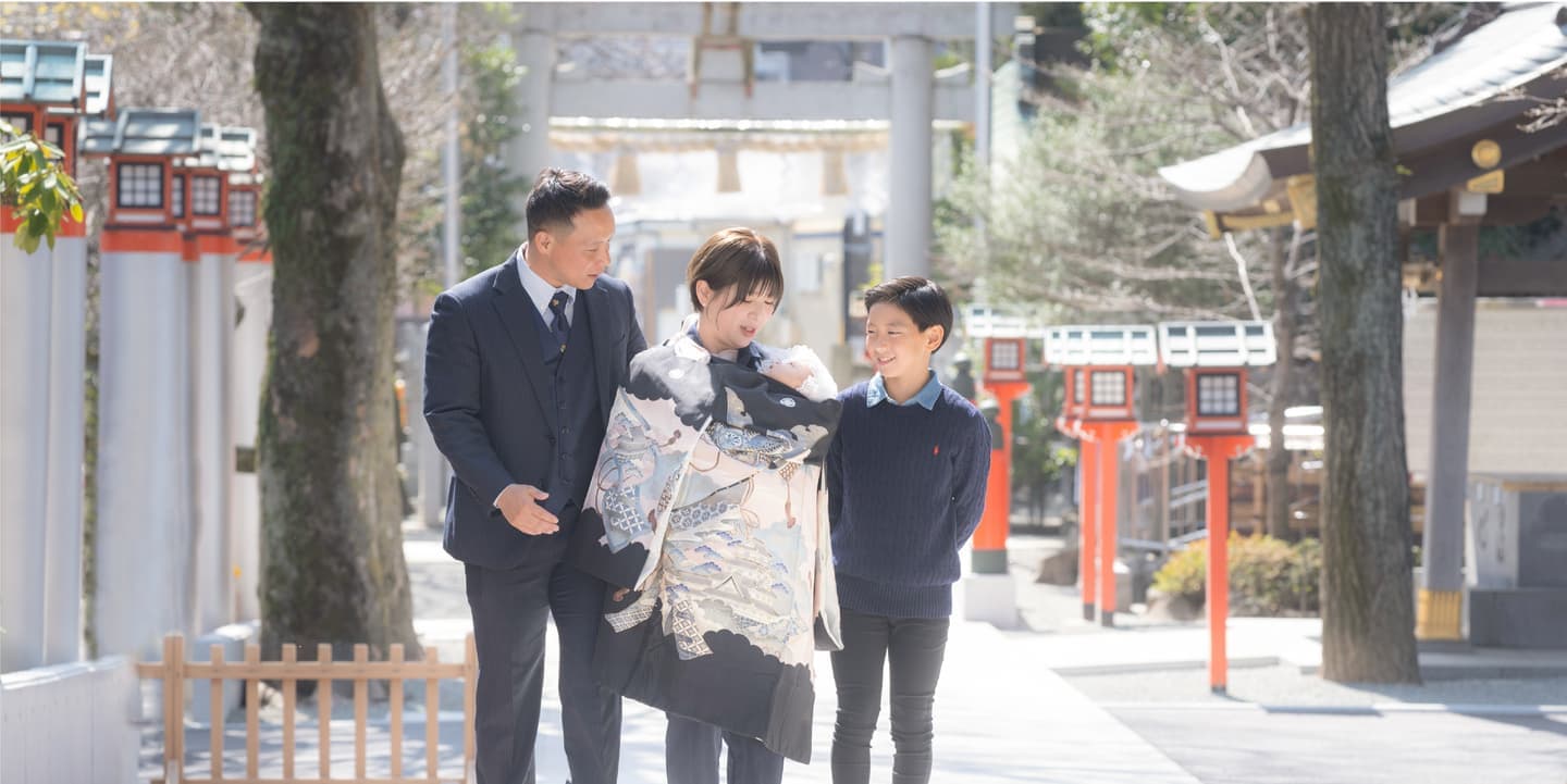 お宮参り　出張撮影　家族写真