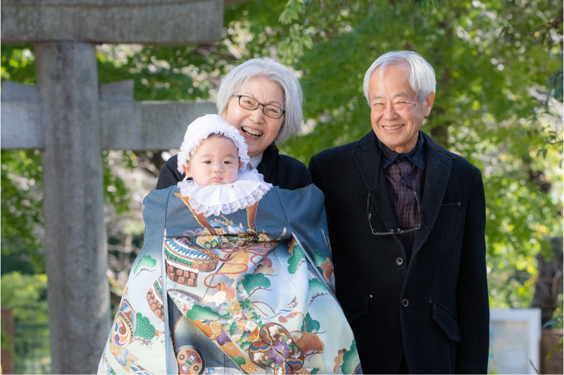 お宮参り　出張撮影　家族写真