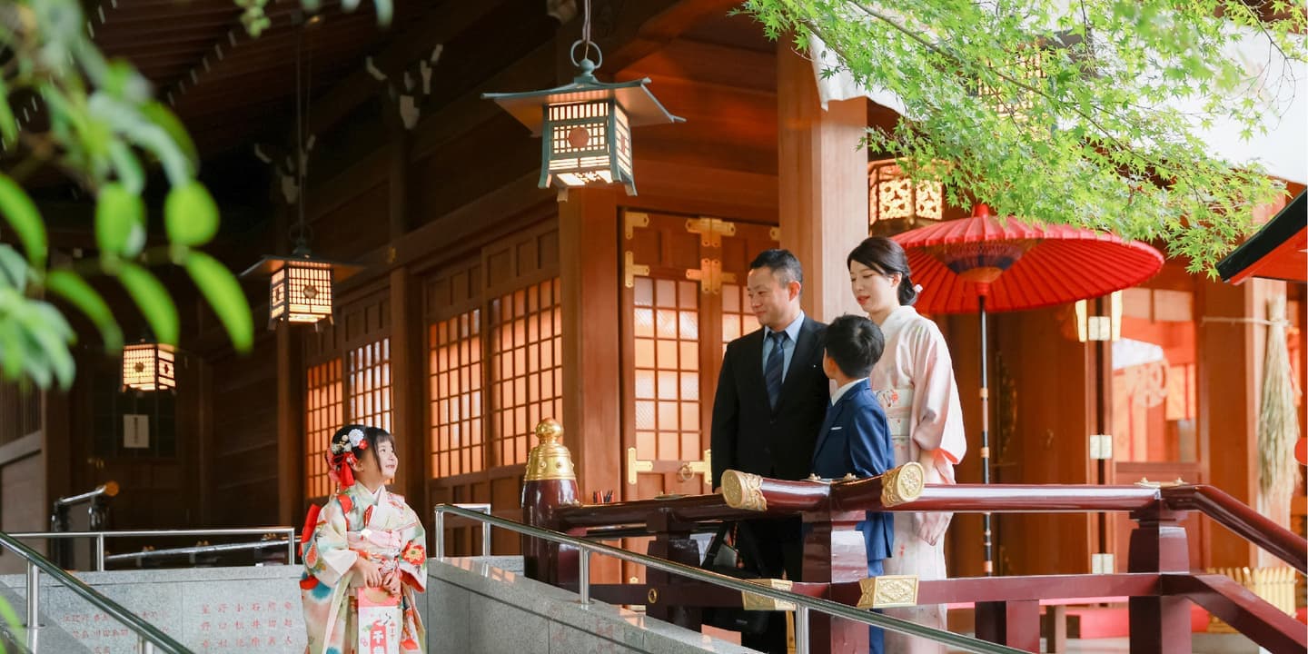 お宮参り　出張撮影　家族写真