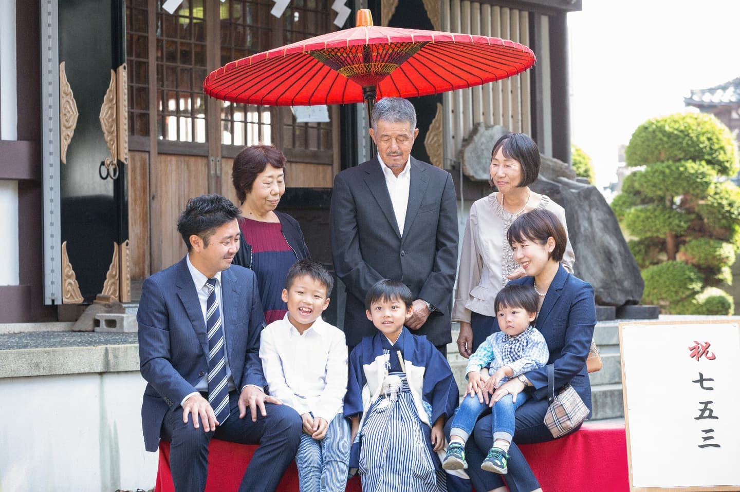 お宮参り　出張撮影　家族写真